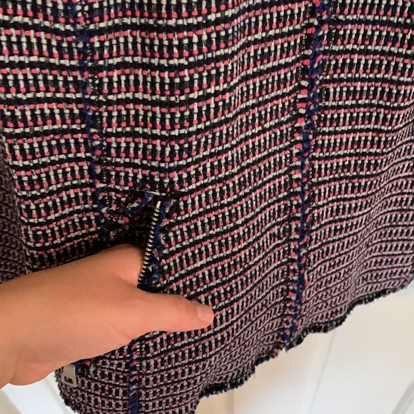 Rebecca Taylor navy pink white stretch tweed jacket - Picture 4 of 10